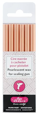 J.Herbin 35957T - Packung mit 6 Wachsstangen für Pistole, ideal für Bastelprojekte und Scrapbooking, weich, 1 Pack, orange