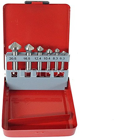 KIT 6PZ FRESE SVASATORI PER TORNIO TRAPANO COLONNA SVASARE SVASATORE SVASATO