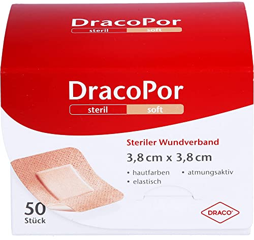 DRACOPOR Wundverband 3,8x3,8 cm steril hautfarben 50 St