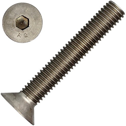 10 Stück Senkkopfschrauben M8 X 50/50 mit Innensechskant DIN 7991 Edelstahl A2
