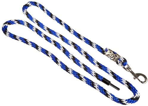 Kerbl Strick Führstrick Mustang Karabiner-Haken, Royalblau/Schwarz/Weiß, 321436