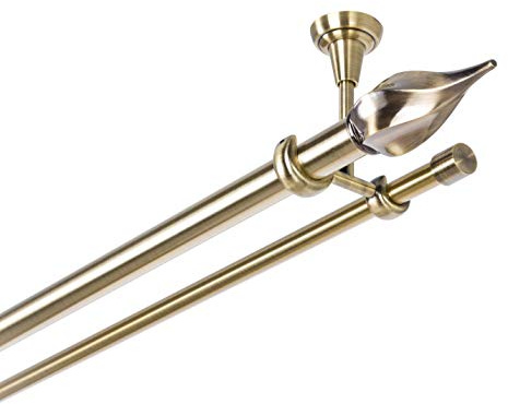 ASTA PER TENDA 25/16 mm 2 di Corsa Fissaggio a Soffitto antico di metallo in oro, 280