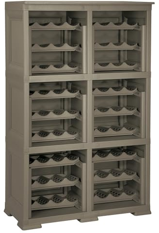 Tontarelli 6 Estantería de Almacenamiento Modular con Estante para 72 Botellas wengué, 79x42,5x125