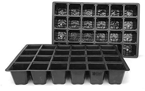 Elixir Gardens Full/Half Various Sizes 4,6,9,12,20,24,40,50,60 Cell Packs Various Quantities 2-1200 | Reusable Propagator Seed Germination Tray Kit | 24 Cell Pack Trays x30