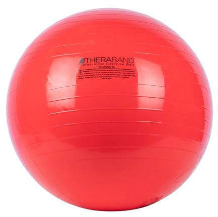 THERABAND Standard 22 Exercise Ball, Yoga Balance Pregnancy, Therapy, Red