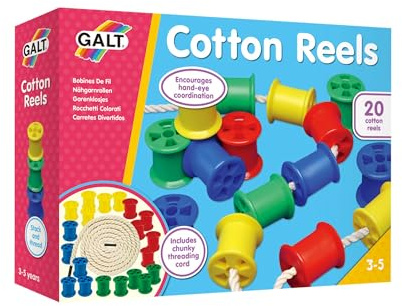 Galt Toys, Cotton Reels, Threading Toy, Ages 3 Years Plus, 20 Count (Pack of 1)