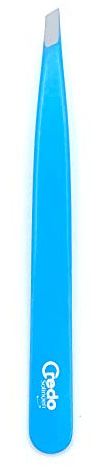 CREDO Pinzette 9 cm, schräg, POP ART lackiert, rostfrei, blau