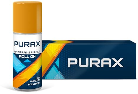 Purax Antitranspirant Roll On Extra Strong 50 ml, Deo Roll on gegen Schweiß, langanhaltende Frische und Verlässlichkeit