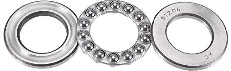 sourcing map 51206 Empuje Bola Rodamientos 30mm x 52mm x 16mm Cromo Acero Unidireccional Rodamiento Dirección