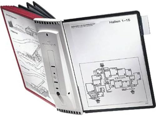 Durable Sichttafelsystem Sherpa Wall mit 10 Sichttafeln, 1 Stück, schwarz/rot, 563100