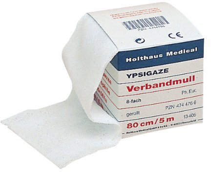 YPSIGAZE Verbandmull 8-fach gerollt Spendersch. 10 m