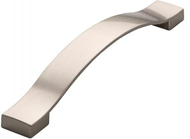 SIRO Möbelgriff Südbrookmerland, Modern, Druckguss vernickelt feingeschliffen, 193 mm x 25 mm x 24 mm, LA 160 mm, 1750-193ZN21