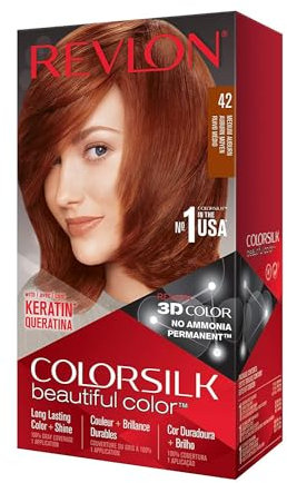 REVLON COLORSILK PERMANENT HAIR COLOUR MEDIUM AUBURN 42