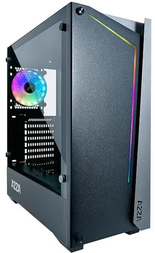 AZZA Apollo 430B-DF2 Tower-Gehäuse, schwarz/grau, Tempered Glass, ATX Mid-Tower
