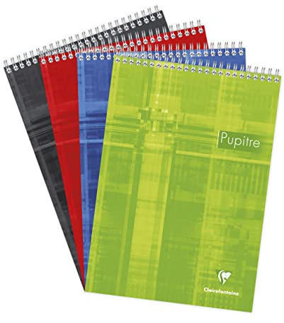 Clairefontaine 8150C bloc notesda tavolo con intestazione spiralato- A4 21x29,7 cm - 160 pagine staccabili a tinta unita bianche- carta bianca 90g - copertina in carta laminata - colore casuale