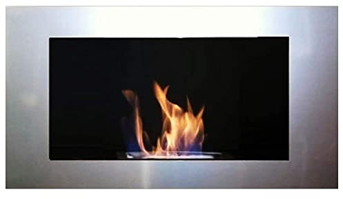 Bio Ethanol und Gelkamin - Wandkamin - Modell Diana Deluxe - Inklusive Kaminzubehör - Wählen Sie aus 5 Farben - Farbwahl (Silber)