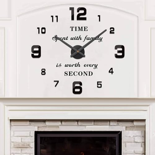 Vangold Moderne Mute DIY große Wanduhr 3D Aufkleber Home Office Decor Geschenk