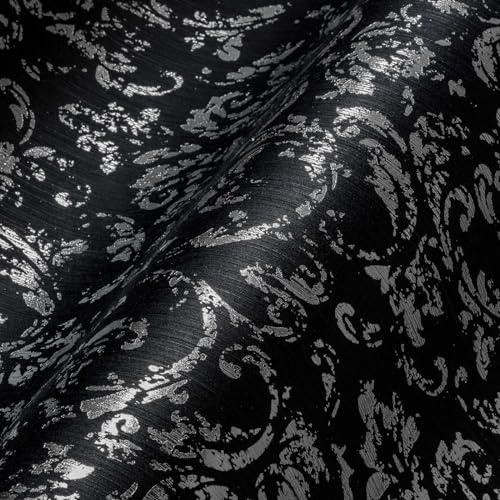 Architects Paper 30660-6 30660-6 Papier peint en soie métallique avec ornements baroque Noir métallisé - 10,05m x 0,53m -