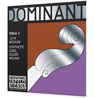 Thomastik Cuerda para Viola 4/4 Dominant - cuerda Re núcleo en nylon entorchado en plata, mediana