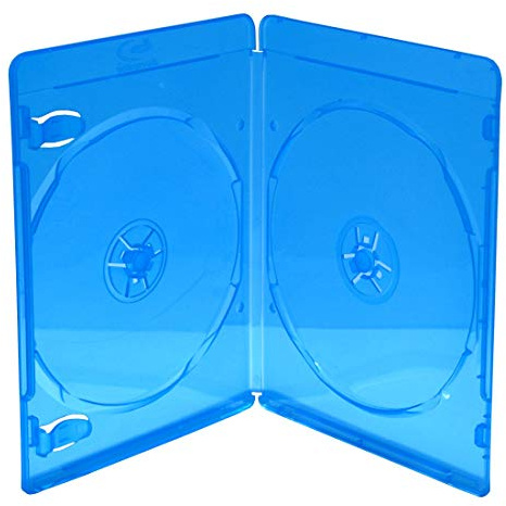 MediaRange BOX39-2-50 Étui de Rangement pour Deux disques blu-Ray, Bleu, Étui Transparent CD/DVD