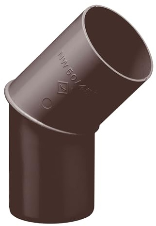 INEFA Regenrohrbogen 45 Grad für Fallrohr DN100 / 100mm Dunkelbraun PVC-U | Kunststoff Verbindungsstück für Regenrinnenfallrohre, Dachrinnenzubehör, einfache Steckmontage