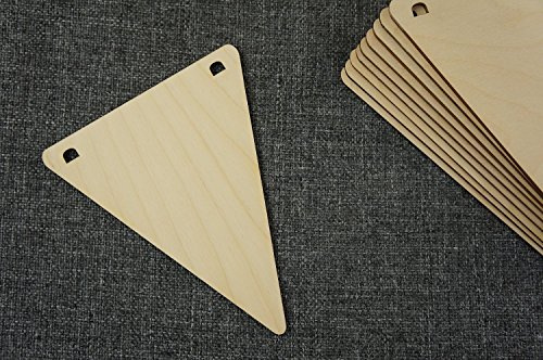 W8 Wimpel aus Holz, 15 cm x 12 cm, zur Selbstgestaltung einer Wimpelkette, Bastelbedarf, 10 Stück