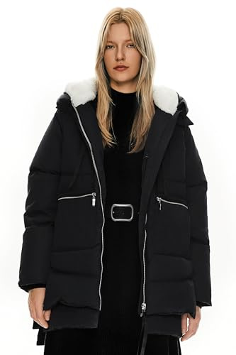 OROLAY Donna Piumino Ispessito Giacca Cappotto Invernale con Cappuccio Piumino Medio Puffer