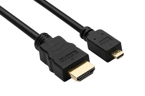 DragonTrading® Câble micro HDMI (type D) vers HDMI (type A) pour connecter l'appareil photo Samsung ATIV TAB 3 à une TV, HDTV, LCD, Plasma, moniteur avec port HDMI 2 m