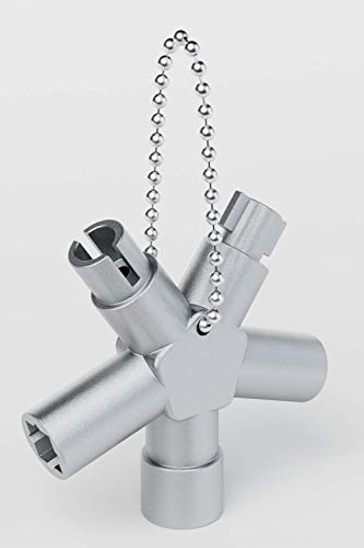 ABSINA Universalschlüssel mit 4 Profile - Dreikantschlüssel Vierkantschlüssel Schaltschrankschlüssel Vierkant Dreikant Bauschlüssel - Universal Schlüssel für gängige Schränke & Absperrsysteme