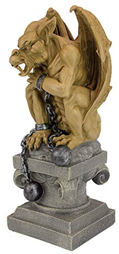 Design Toscano Kugel und Kette Figur, Gotischer Verlies-Gargoyle, 15 x 7 x 38 cm