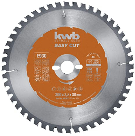 kwb Kreissägeblatt 300 x 30 mm, Made in Germany, Nagelfest, für Holz mit Metallresten, Universal Sägeblatt für z.B. Metalle, Holz und Kunstoffe