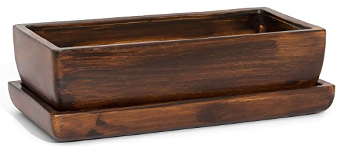 Ecoceramika Keramik Blumentopf Blumenschale Kakteenschale Untersetzer Kakteen Bonsai Sukkulenten braun