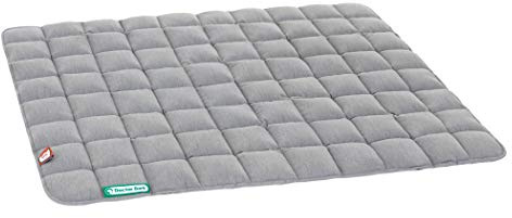 Doctor Bark Hundedecke – weiche, hochwertige Hundematte für größere Hunde, robuste Indoor-Outdoor Liegedecke, waschbar bis 95 °C (Gr. L, 100x80 cm, Hellgrau)