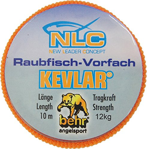 Behr Kevlar Ultra X - 10m Kevlarvorfach zum Raubfischangeln, geflochtene Vorfachschnur zum Deadbaitangeln, Vorfachmaterial zum Zanderangeln, Tragkraft:12 kg