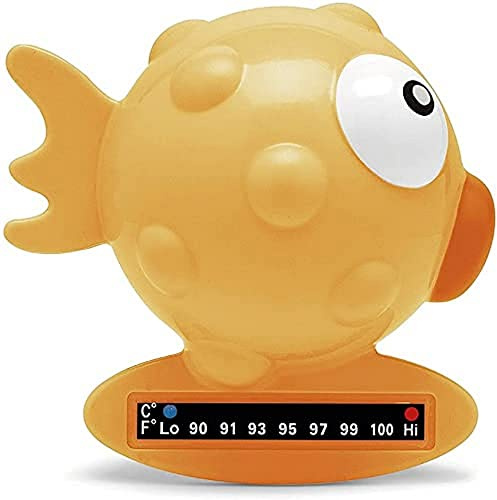 Chicco Thermomètre de Bain Poisson, Thermomètre de Bain Bébé pour Mesurer la Température de l'Eau, Thermosensible, Changeant de Couleur et Flottant, Set de Bain Bébé, Orange