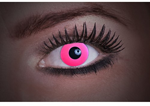 Eyecatcher Flash Pink Color Fun, farbige UV-Kontaktlinsen / Motivlinsen, leuchten bei Schwarzlicht, 1er Pack (1 x 2 Stück)