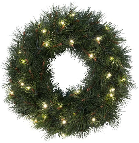 Star LED-TannenkranzRussian Pine, beleuchtet, 30 warmweiß LED outdoor, Trafo Karton, Durchmesser, 612-75, 50 x 50 x 15, Grün
