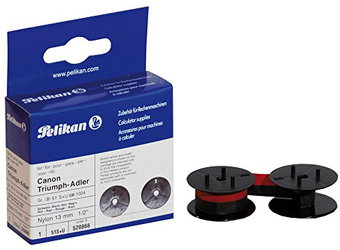 Pelikan Farbband Gruppe 51 S+U Nylon für Canon/Facit/Sharp, 13 mm x 6 m, schwarz/rot