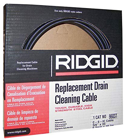 RIDGID 96037 Modell C-6IC Spirale mit Innenseele 3/8 Zoll (10 mm) x 35 ft (10, 7 m) mit Außenkupplung für RIDGID K-39, K-40, K-45, K-50 Adapter