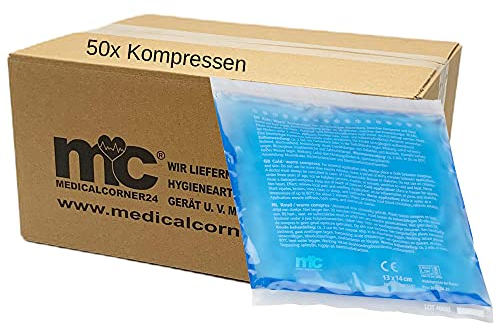 Medicalcorner24 Kalt Warm Kompressen, Gel, Mikrowellen geeignet, 13 x 14 cm, 50 Stück