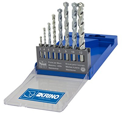 KRINO 3050205 Set 8 Pezzi Punte per Muro 3÷12mm, Acciaio