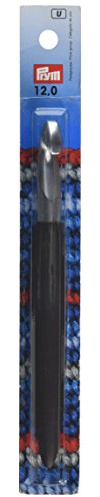 Prym 195364 Woll-Häkelnadel Soft-Griff, Aluminium, 17 cm, 12,00 mm, Silberfarbig