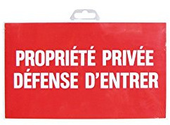 Panneau Propriété privée défense d'entrer - Rigide 330x200mm - 4160528