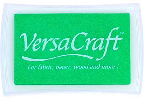 Tsukineko VersaCraft Stempelkissen - Grün, Kiwi - Groß - Wasserbasis, Deckend, Beständig gegen Ausbleichen - Embossing