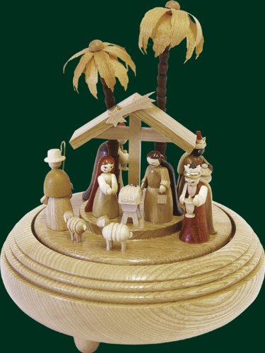 Rudolphs Schatzkiste Spieldose Christi Geburt Natur Höhe= 20cm NEU Spieluhr Spielwerk Musik Dose Figur Seiffen Erzgebirge Holz Dekoration Weihnachten