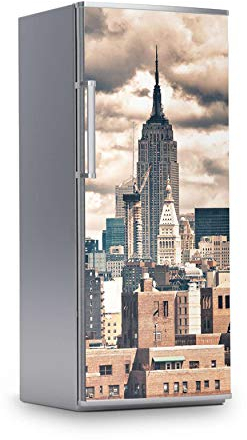 Kühlschrank Designfolie I Dekosticker für Kühlschrankfront - Sticker Aufkleber selbstklebend I Tattoo Küche - Design: Skyline NYC
