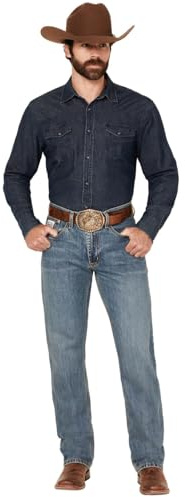Cinch Men's White Label Relaxed Fit Jean, Light Stone Wash, 34W x 32L