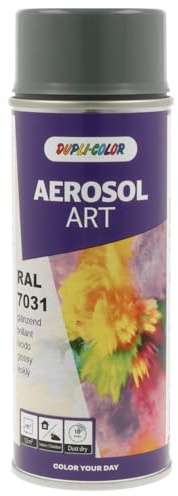 DUPLI-COLOR AEROSOL ART RAL 7031 blaugrau glänzend 400 ml, Spraylack für vielseitigen Einsatz, schnelltrocknend, hohe Deckkraft, für Innen- und Außenbereiche geeignet