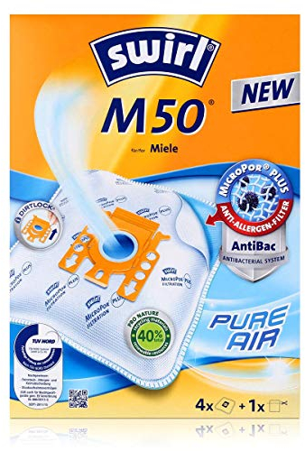 Swirl Sacchetti per aspirapolvere M50/M 50 MicroPor Plus AirSpace per aspirapolvere Miele, tipo: M