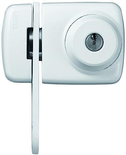 ABUS Tür-Zusatzschloss 7535 mit beidseitigem Zylinder & Sperrbügel für Türen mit schmalen Rahmenprofilen, weiß, 58928